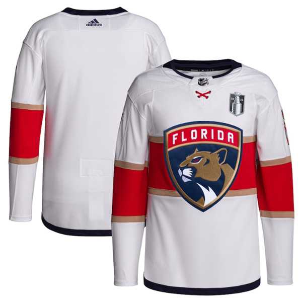 Men's Florida Panthers Blank White 2023 Stanley Cup Final Stitched Jersey Dzhi